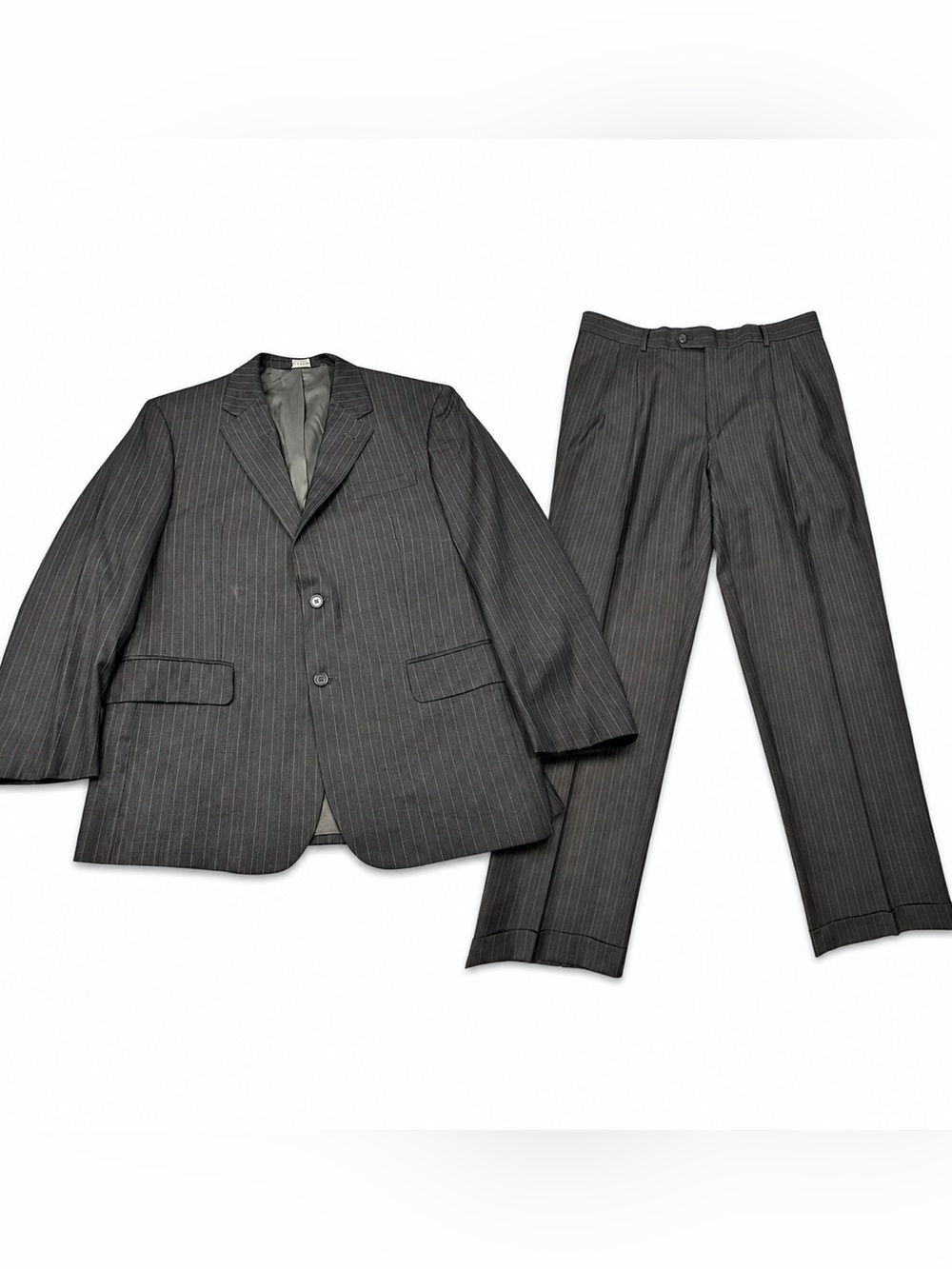 Jos. A. Bank Signature‎ Collection Men's Charcoal Gray Track Pinstripe Suit 42S